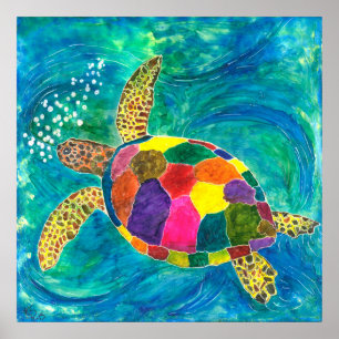 Sea Turtle Poster 24" x 24" (Sie anpassen)