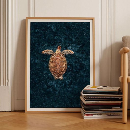 Sea Turtle Print Turtle Poster Sea Print Sea Wall