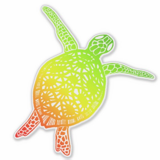 Sea Turtle Protect Planet Earth Rasta Aufkleber (Vorderseite)