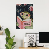 Sea Turtle Reading Enjoy Life Art Print - Funny Poster (Heimbüro)