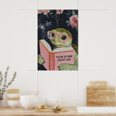 Sea Turtle Reading Enjoy Life Art Print - Funny Poster (Küche)