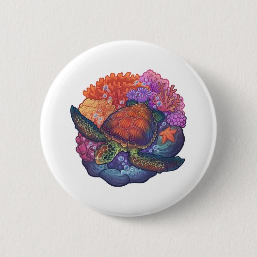 Sea Turtle Reef Button (Vorderseite)