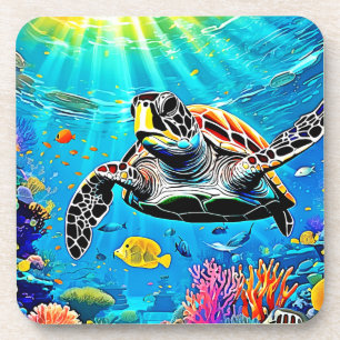 Sea Turtle Reef Life Getränkeuntersetzer
