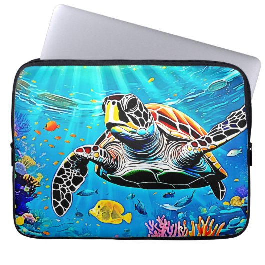 Sea Turtle Reef Life Laptopschutzhülle (Vorderseite)