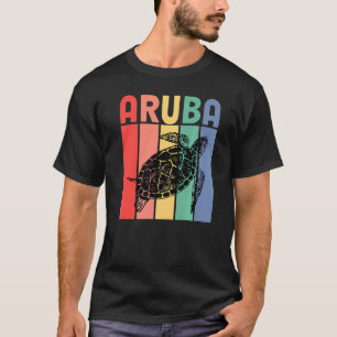 Sea Turtle Retro Aruba Caribe Familienurlaub Matc T-Shirt