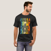 Sea Turtle Retro Aruba Caribe Familienurlaub T-Shirt (Vorne ganz)