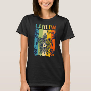 Sea Turtle Retro Cancun Mexiko Familienurlaub T-Shirt