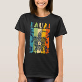 Sea Turtle Retro Kauai Hawaii Matching Family Vaca T-Shirt (Vorderseite)