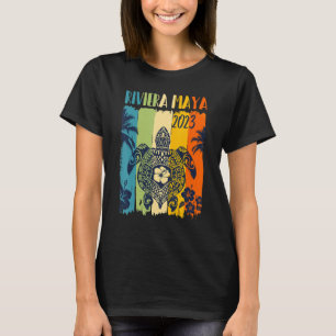 Sea Turtle Retro Riviera Maya Mexiko Familie Vacat T-Shirt