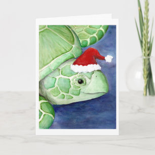 Sea Turtle Santa Feiertagskarte