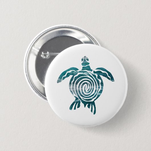 Sea Turtle Save The Turtle Button (Vorne & Hinten)