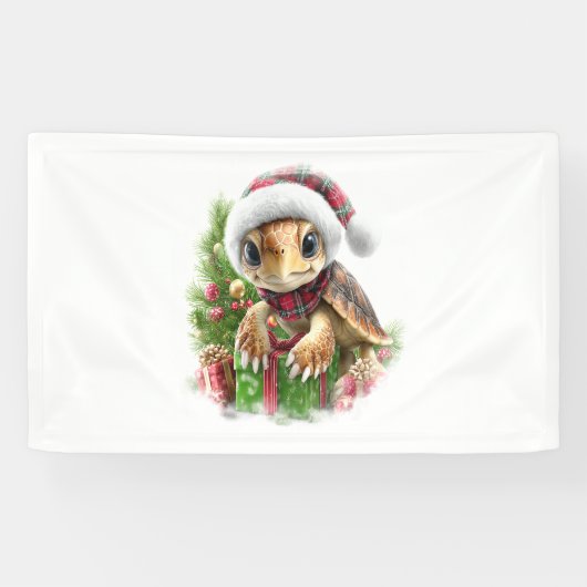 Sea Turtle Shirt Weihnachten Weihnachtsmannmütze Banner