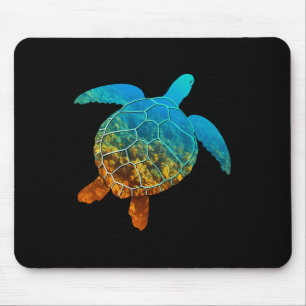 Sea Turtle Silhouette Earth Day and Ocean Week Lon Mousepad