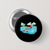 Sea Turtle Sleigh Santa Beach Surfboard Weihnachte Button (Vorne & Hinten)