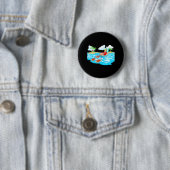 Sea Turtle Sleigh Santa Beach Surfboard Weihnachte Button (Beispiel)