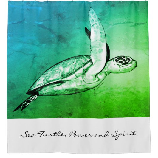 Sea Turtle Spirit Art Duschvorhang (Vorderseite)