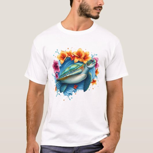 Sea Turtle Summer Sublimierung Tropical Ocean Desi T-Shirt (Vorderseite)