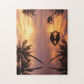 Sea turtle sunset at the beach puzzle (Vertikal)