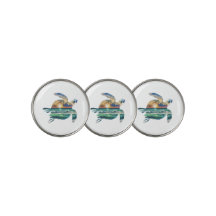 Sea Turtle Sunset Beach Golf Balls