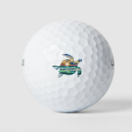 Sea Turtle Sunset Beach Golfball