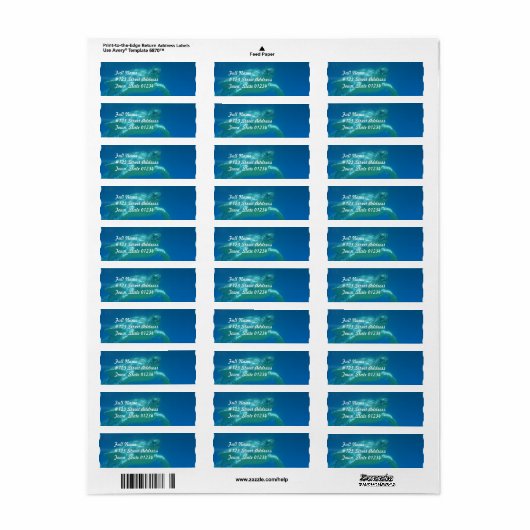 Sea Turtle Swim Mailing Labels (Vorne)