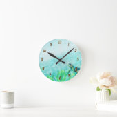 Sea Turtle Swimming in the Ocean Custom Runde Wanduhr (Zuhause)