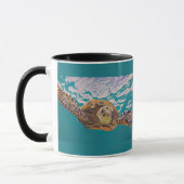 Sea turtle swimming in turquoise water tasse (Links)