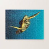Sea Turtle Swimming Underwater Puzzle (Horizontal)