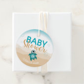 Sea Turtle Theme Baby Shower Circle Tag Geschenkanhänger (Beispiel)