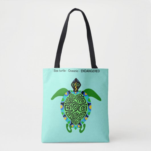 Sea TURTLE - Tierfreund - Ocean Aqua Tasche (Vorderseite)
