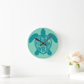 Sea Turtle Time Wall Clock Runde Wanduhr (Zuhause)