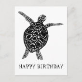 Sea Turtle Tortoise HAPPY BIRTHDAY Postkarte (Vorderseite)