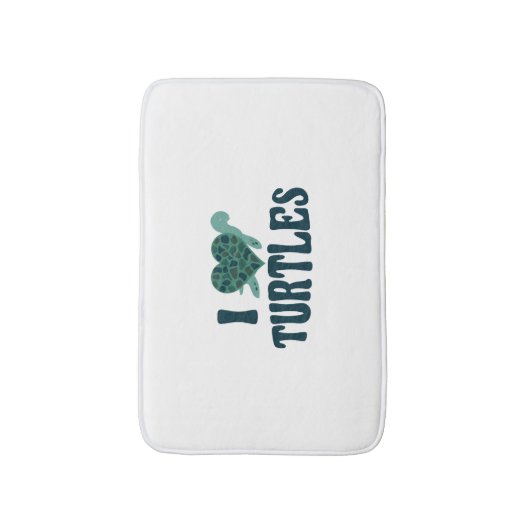 Sea Turtle Tortoise Herz I Liebe Badematte (Vorderseite Vertikal)
