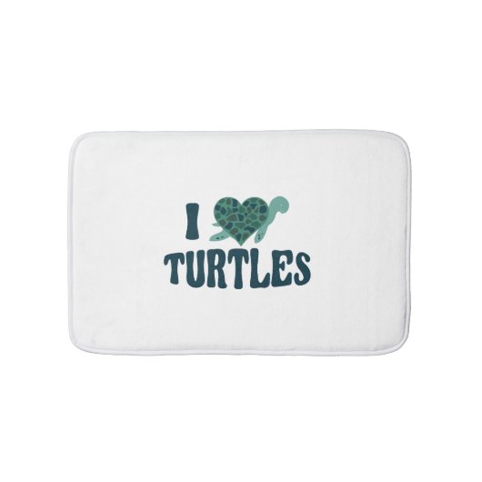 Sea Turtle Tortoise Herz I Liebe Badematte (Vorderseite)