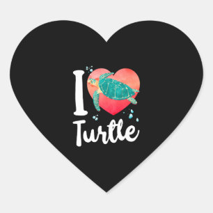 Sea Turtle Tortoise Herz I Liebe Herz-Aufkleber