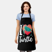 Sea Turtle Tortoise Herz I Liebe Schürze (Getragen)