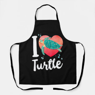 Sea Turtle Tortoise Herz I Liebe Schürze
