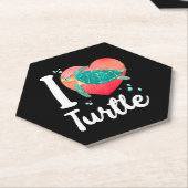 Sea Turtle Tortoise Herz I Liebe Untersetzer (angewinkelt)