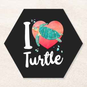Sea Turtle Tortoise Herz I Liebe Untersetzer