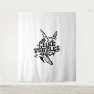 Sea Turtle Tortoise I like Turtles Wandteppich