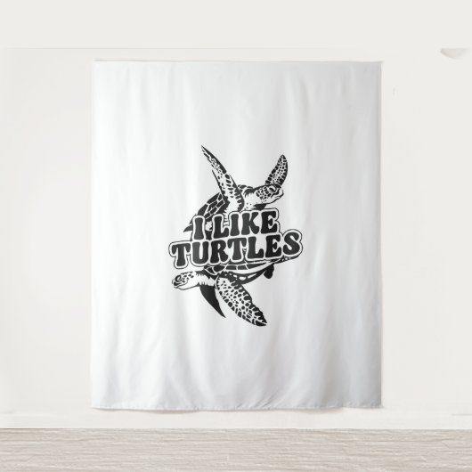 Sea Turtle Tortoise I like Turtles Wandteppich (Vorderseite)