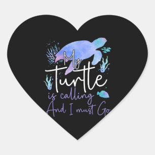 Sea Turtle Tortoise Wasserfarbe Herz-Aufkleber