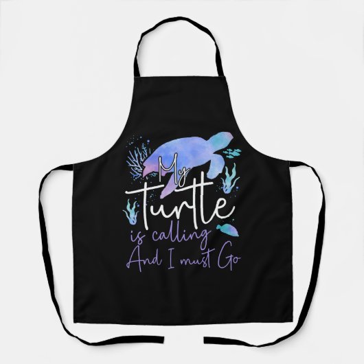 Sea Turtle Tortoise Wasserfarbe Schürze (Vorderseite)