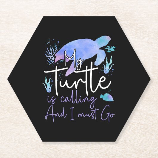 Sea Turtle Tortoise Wasserfarbe Untersetzer (Vorderseite)