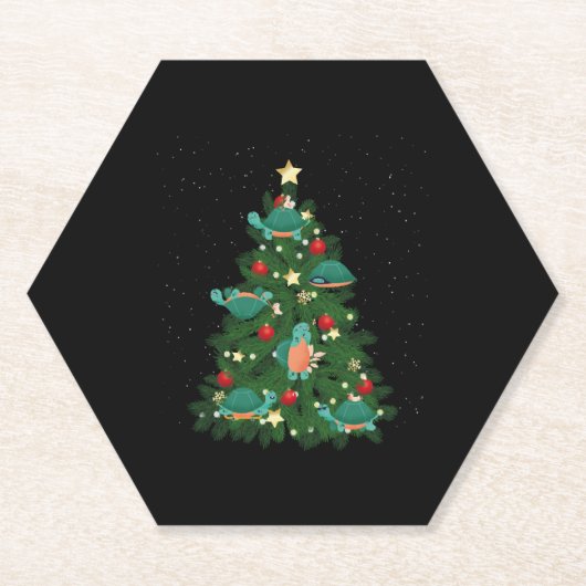 Sea Turtle Tortoise Weihnachtsbaum Untersetzer (Vorderseite)