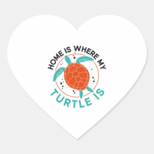 Sea Turtle Tortoise Zuhause Herz-Aufkleber
