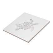 Sea Turtle Tribal Beige Weiße Minimalkonstruktion Fliese (Seite)