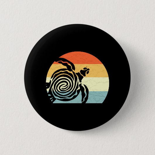 Sea Turtle Tribal Throwback Urlaub Button (Vorderseite)