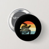 Sea Turtle Tribal Throwback Urlaub Button (Vorne & Hinten)