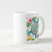 Sea Turtle Tropical Blume Summer Jumbo-Tasse (Vorderseite Rechts)